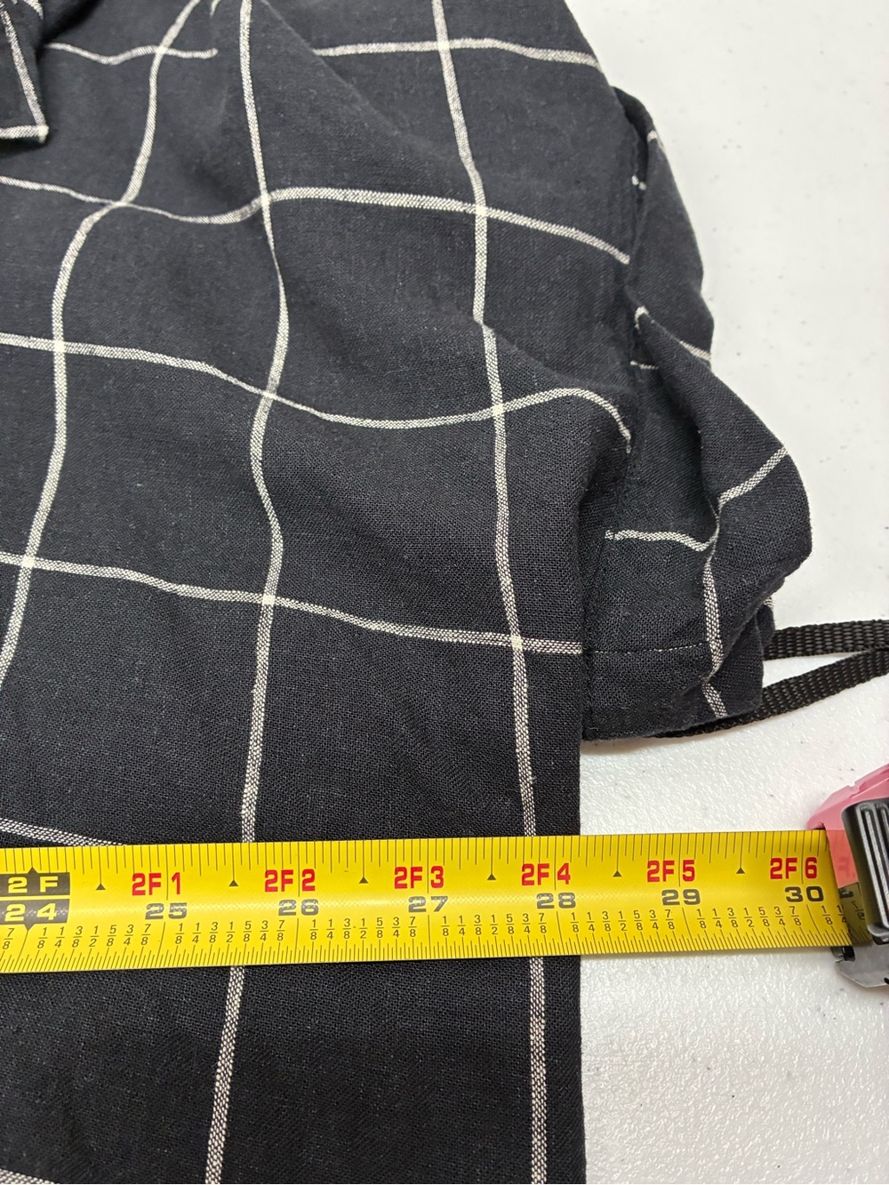 Tahari windowpane oversized shirt size 3x linen blend black white popover - Picture 6 of 7